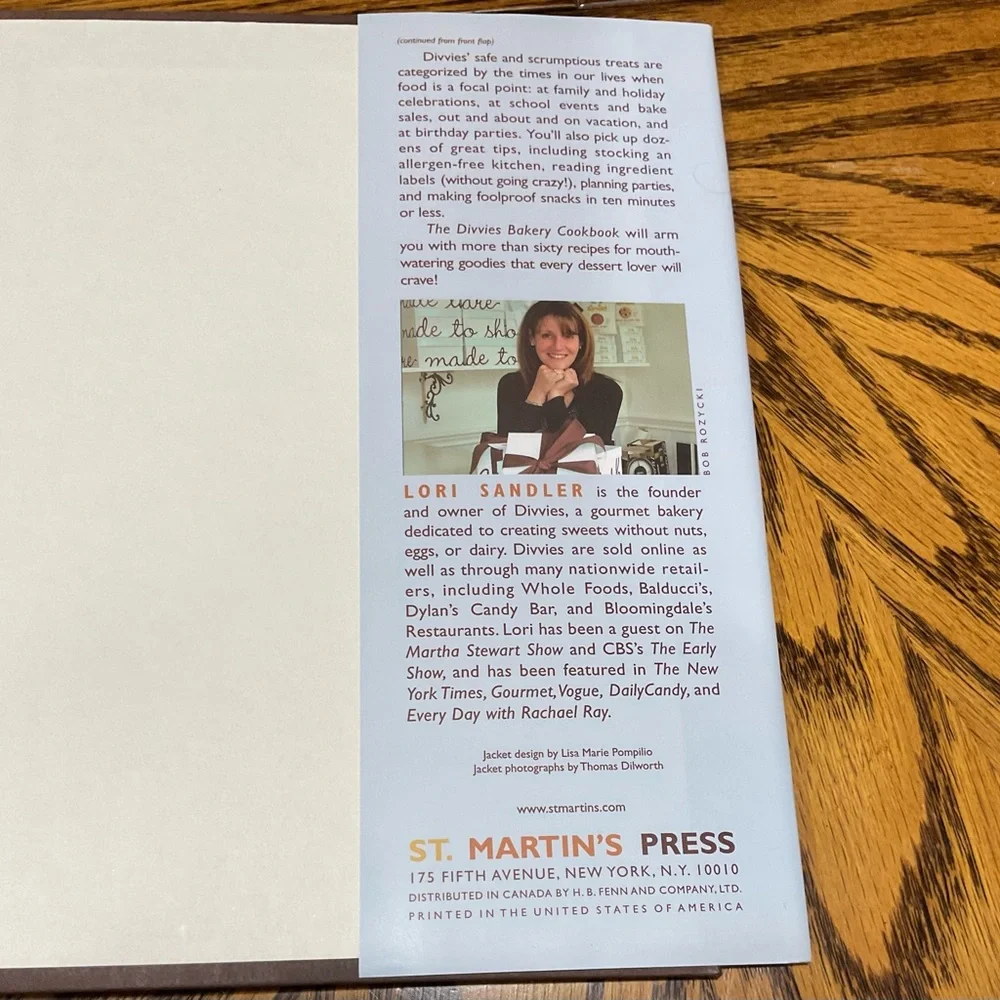 Divvies Bakery Cookbook by Lori Sandler recipes for alergies